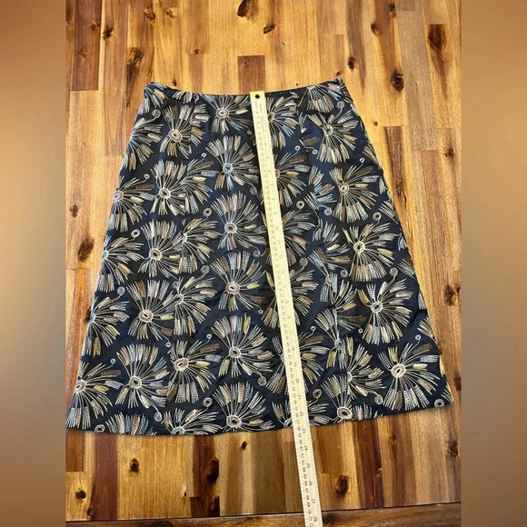 Talbots Vintage Embroidered lined 100% cotton brown A-line Skirt size 6 - Picture 8 of 8